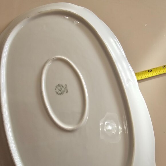 Bavaria Regency Oval Platter 14" scallop edge gold trim Germany vtg Winterling S - Picture 6 of 9